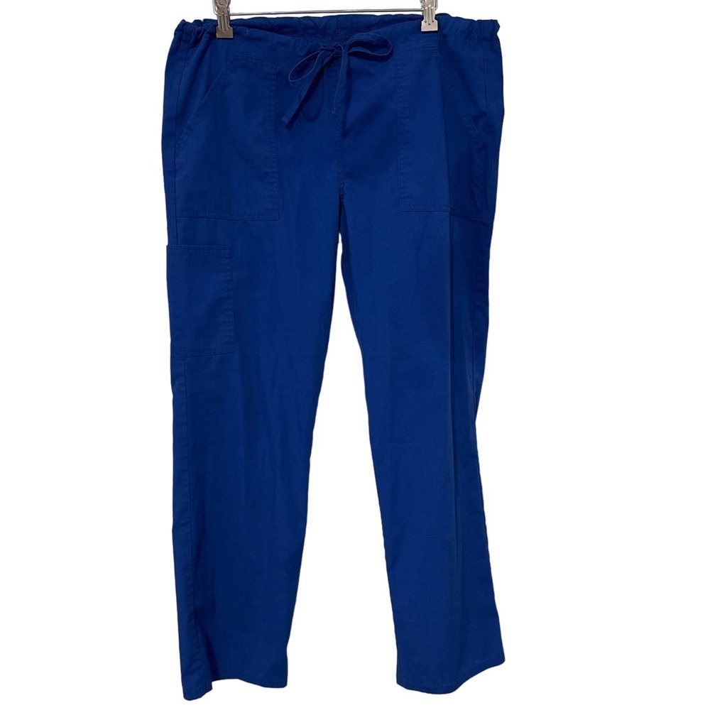 Scrubstar Womens Electric Blue Cargo Scrub Pants WM00B068 Small S Elastic Waist